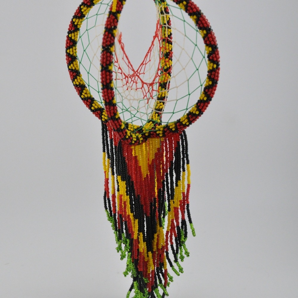 Seed Beaded Dreamcatcher Multi Color Excellent Boho Tribal Fringe Decor